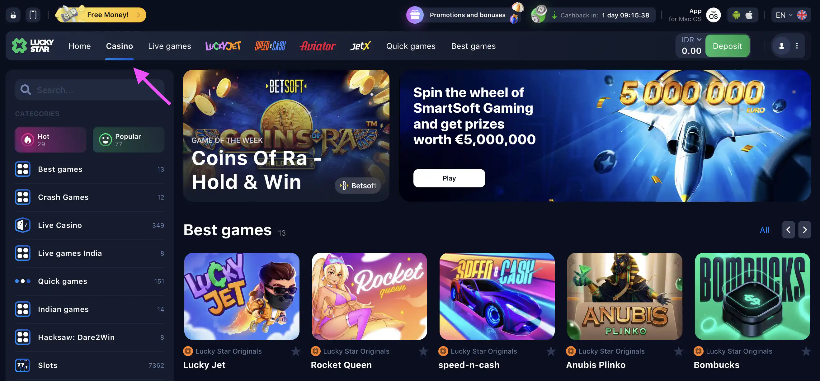 Lucky Star Casino official site